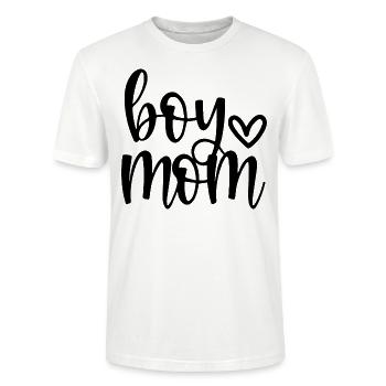 Boy Mom - Boy Mama Mom Of Boys - Stanley/Stella CRAFTER Unisex Organic T-Shirt - white - Front - Alina (178cm) & Michal (187cm)