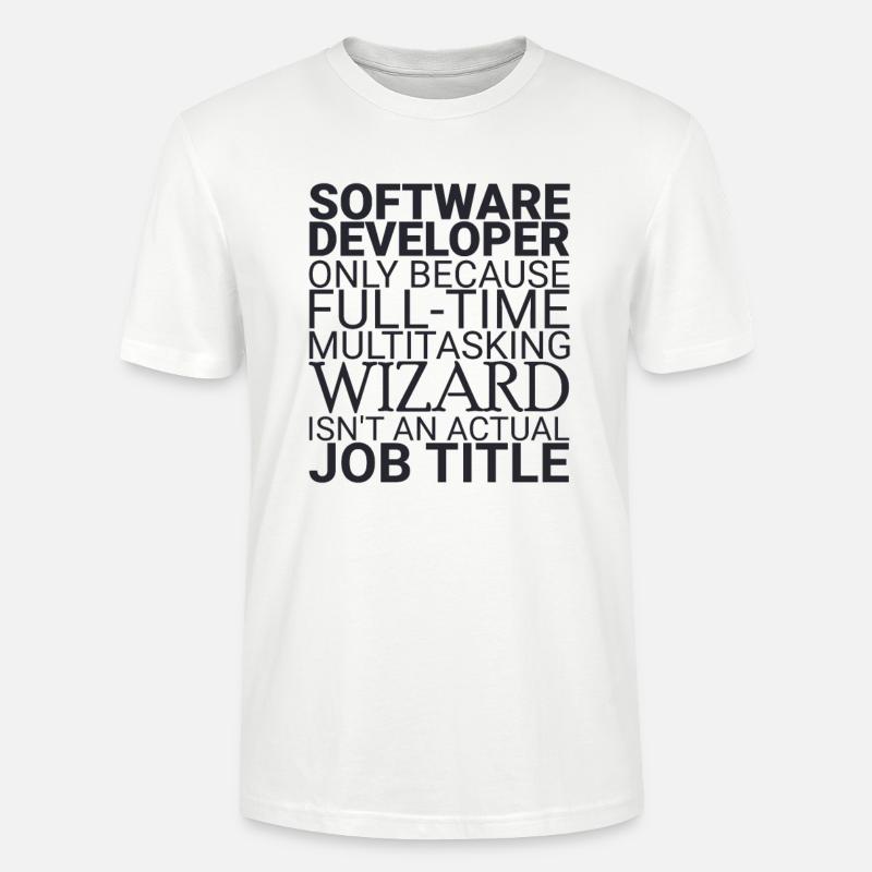 "Software Developer Wizard | Programmierer" - Stanley/Stella Unisex Bio-T-Shirt CRAFTER - Weiß