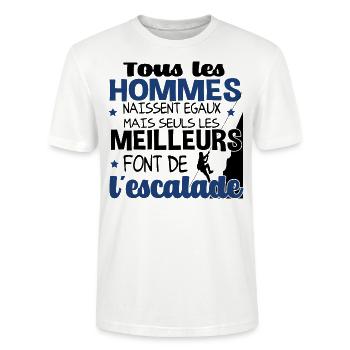 Homme Escalade Montagne Sport Bloc Humour Cadeau - T-shirt bio CRAFTER Stanley Stella Unisexe - blanc - Devant - Alina (178cm) & Michal (187cm)