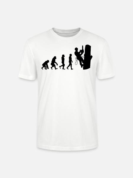 Baumpfleger Baumkletterer Kletter trimmer Evolution - Stanley/Stella Unisex Bio-T-Shirt CRAFTER - Weiß