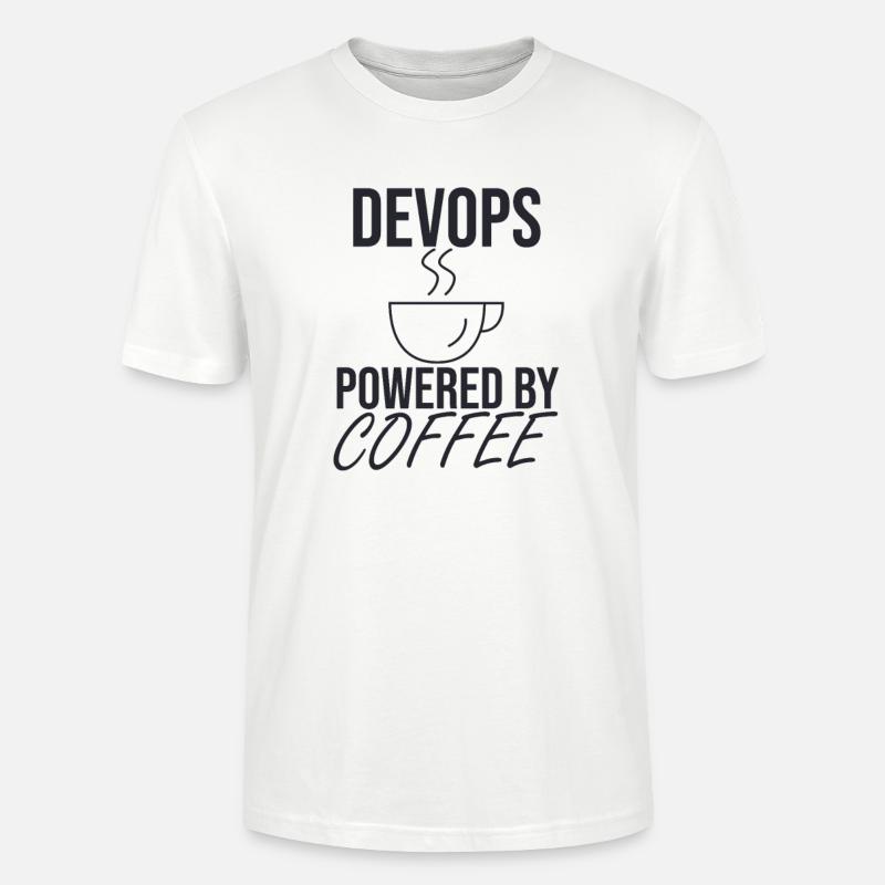 DevOps Coffee | Software Development" - Stanley/Stella CRAFTER Unisex Organic T-Shirt - white
