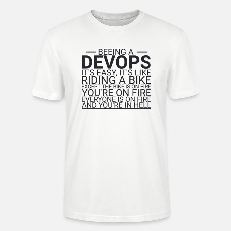 "DevOps Hell | Software Development" - Stanley/Stella CRAFTER Unisex Organic T-Shirt - white