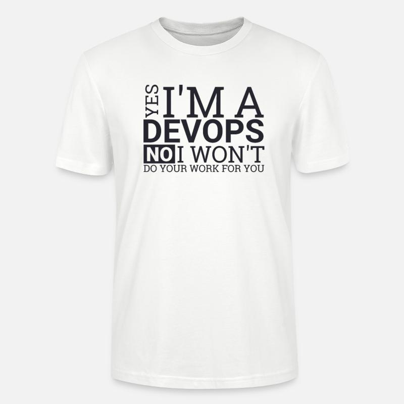 "DevOps Work | Softwareentwicklung" - Stanley/Stella Unisex Bio-T-Shirt CRAFTER - Weiß