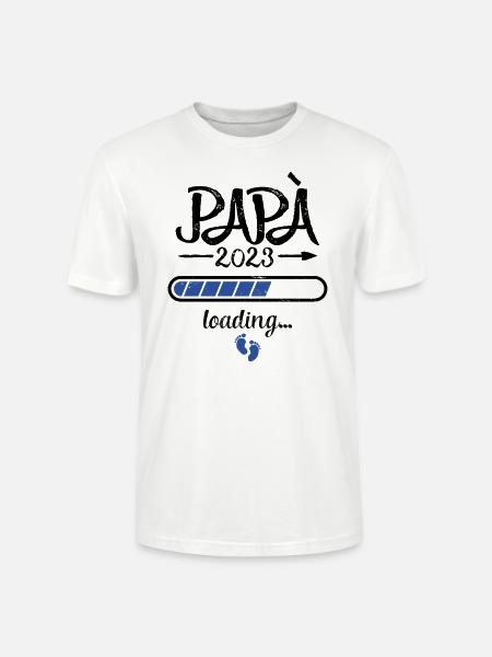 Papa 2023 Loading Zwangerschap Vader Geboorte - Stanley/Stella Uniseks bio-T-shirt CRAFTER - wit