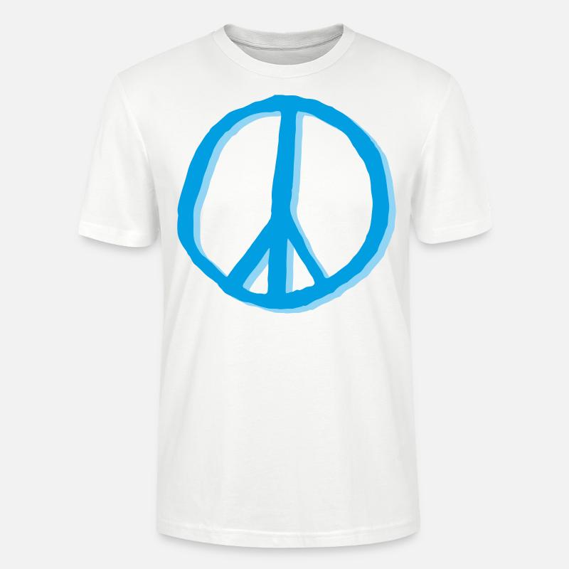 Peacezeichen Friedenszeichen Zeichen - Stanley/Stella Unisex Bio-T-Shirt CRAFTER - Weiß