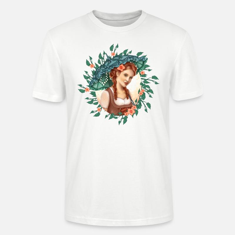 Mädchen mit Regenschirm - Stanley/Stella Unisex Bio-T-Shirt CRAFTER - Weiß