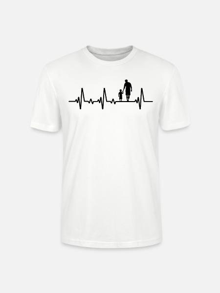 Vater und sohn herzschlag geschenk papa sohn - Stanley/Stella Unisex Bio-T-Shirt CRAFTER - Weiß