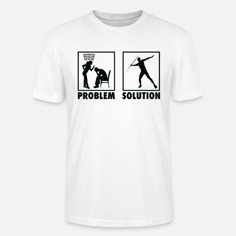 Athletics Athletes Statement Problem Solution. - Stanley/Stella CRAFTER Unisex Organic T-Shirt - white