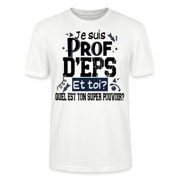 Prof d'EPS Sport Professeur Métier Cadeau Humour - T-shirt bio CRAFTER Stanley Stella Unisexe - blanc - Devant - Alina (178cm) & Michal (187cm)