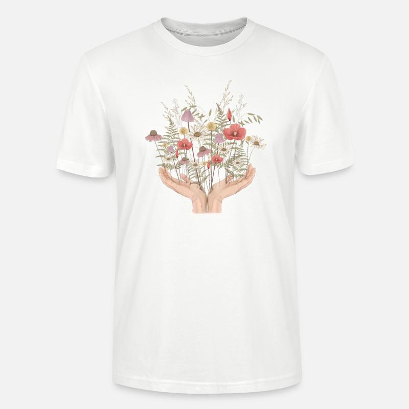 Mains de fleurs - T-shirt bio CRAFTER Stanley Stella Unisexe - blanc