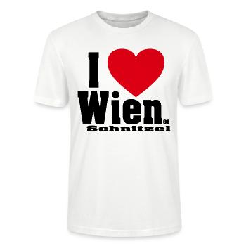 I Love Wien - Stanley/Stella Unisex Bio-T-Shirt CRAFTER - Weiß - Vorne - Alina (178cm) & Michal (187cm)