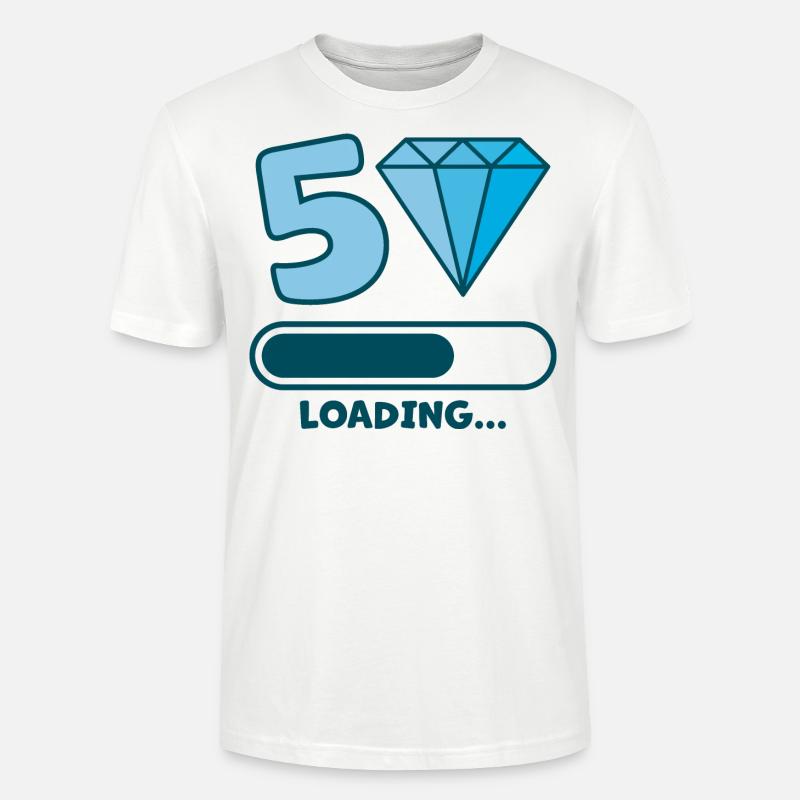 50th Birthday Loading Loading Beam - Stanley/Stella CRAFTER Unisex Organic T-Shirt - white