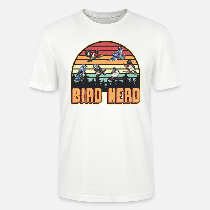 Observation des oiseaux Nerd - T-shirt bio CRAFTER Stanley Stella Unisexe - blanc