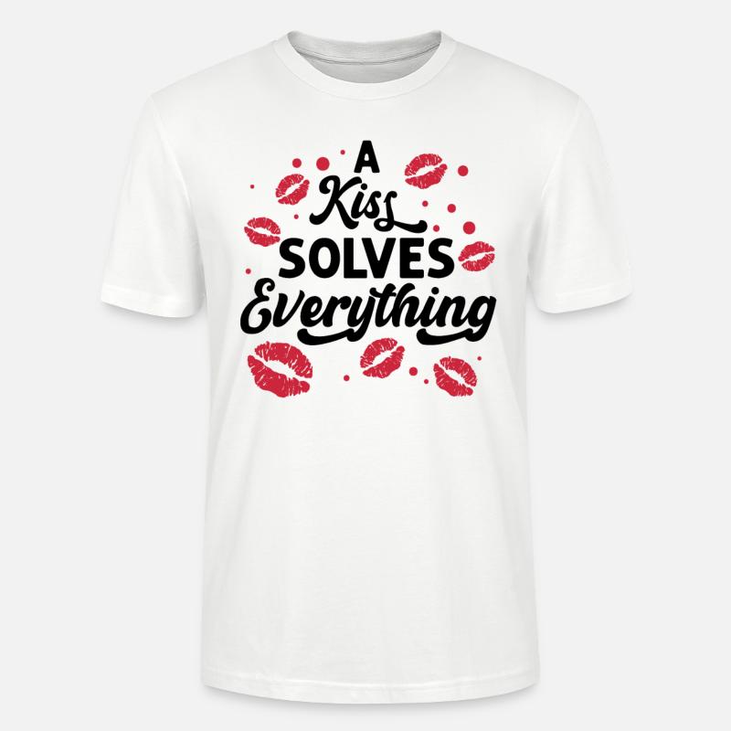 Problem Kissing Solution Relationship Partners - Stanley/Stella CRAFTER Unisex Organic T-Shirt - white