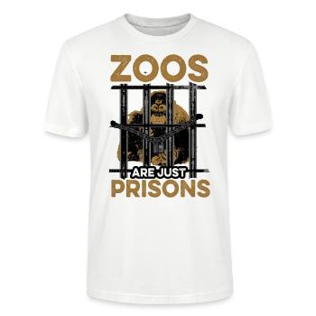 Zoos sind nur Gefängnisse Anti-Protest gegen - Stanley/Stella Unisex Bio-T-Shirt CRAFTER - Weiß - Vorne - Alina (178cm) & Michal (187cm)