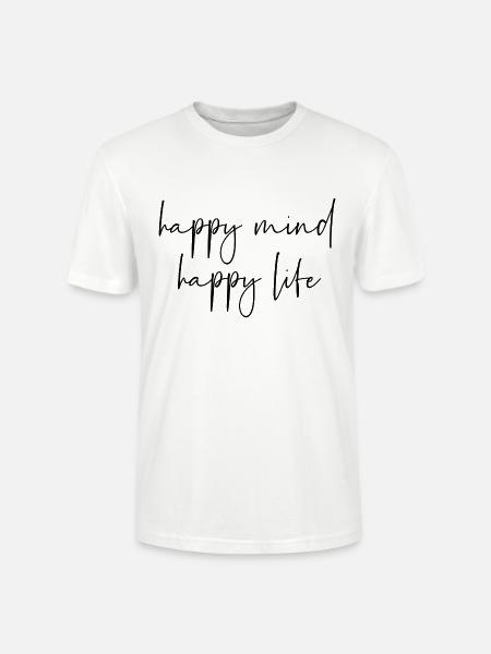 heureux vie heureuse - T-shirt bio CRAFTER Stanley Stella Unisexe - blanc