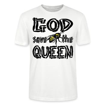 God save the Queen - Stanley/Stella Unisex Bio-T-Shirt CRAFTER - Weiß - Vorne - Alina (178cm) & Michal (187cm)
