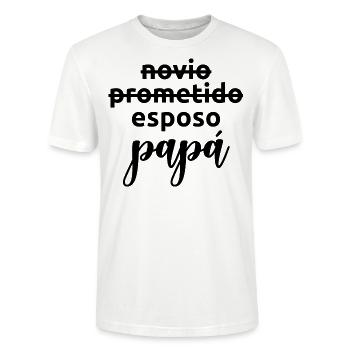 Esposo To Papa Married Men Funny Pregnancy Gift - T-shirt bio CRAFTER Stanley Stella Unisexe - blanc - Devant - Alina (178cm) & Michal (187cm)