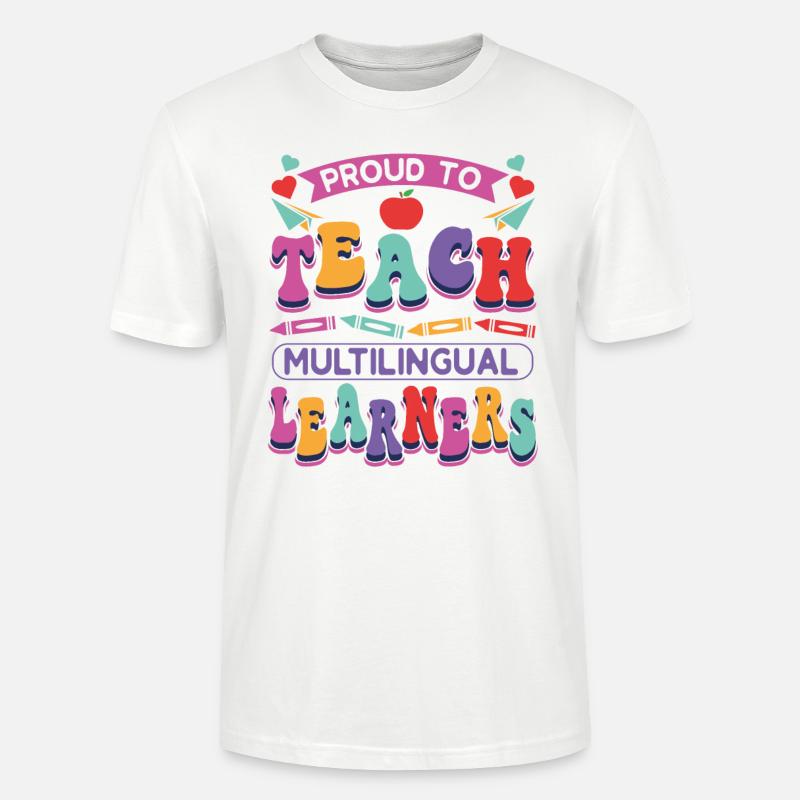 ESL Professeur d’anglais multilingue pour - T-shirt bio CRAFTER Stanley Stella Unisexe - blanc