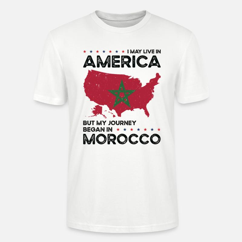 Né marocain Maroc États-Unis - T-shirt bio CRAFTER Stanley Stella Unisexe - blanc