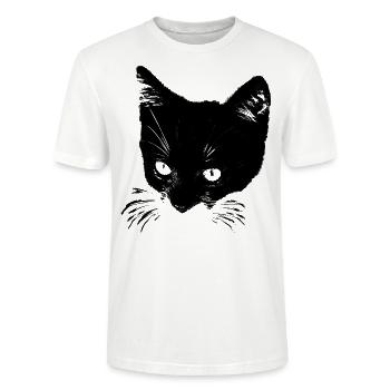 Black cat - Stanley/Stella CRAFTER Unisex Organic T-Shirt - white - Front - Alina (178cm) & Michal (187cm)