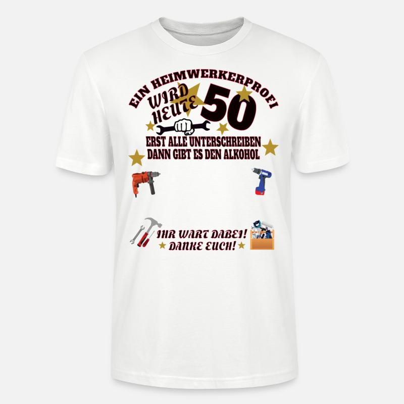 Heimwerker Geschenkidee Handwerker - Stanley/Stella Unisex Bio-T-Shirt CRAFTER - Weiß