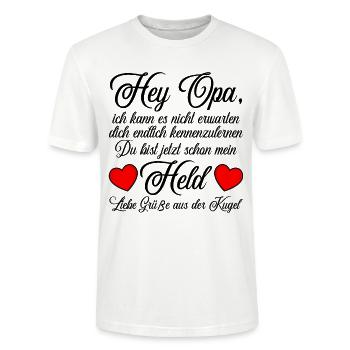 du wirst wieder Opa Überraschung verkünden - Stanley/Stella Unisex Bio-T-Shirt CRAFTER - Weiß - Vorne - Alina (178cm) & Michal (187cm)