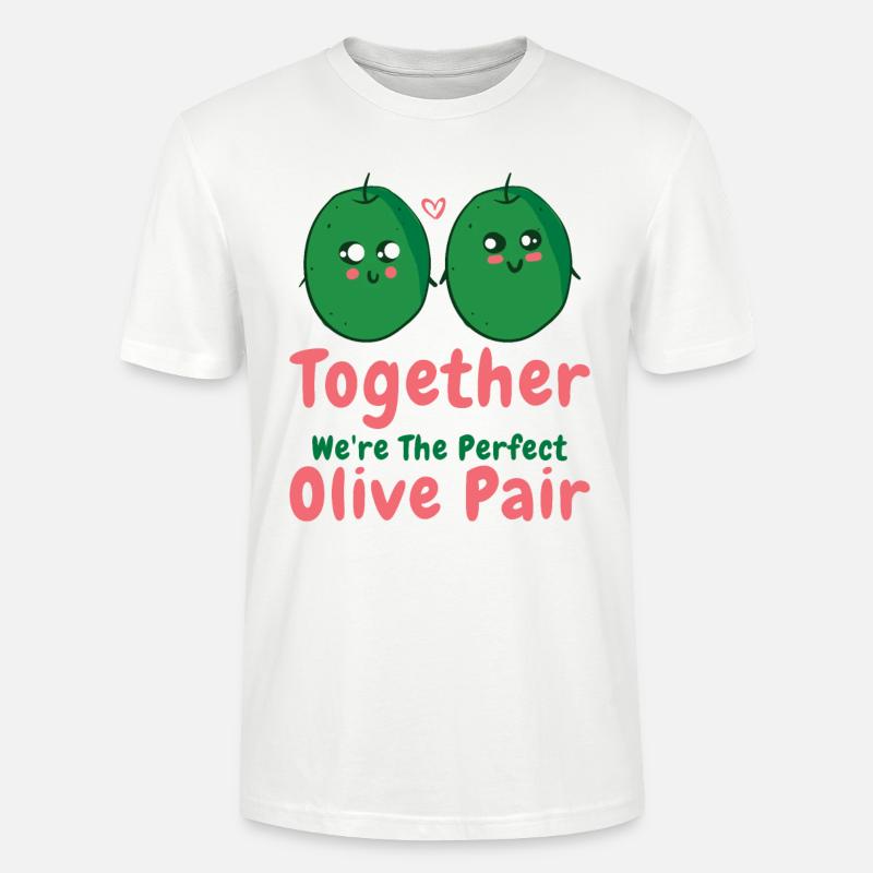 Saint-Valentin Olive Couples Rencontres Romance - T-shirt bio CRAFTER Stanley Stella Unisexe - blanc