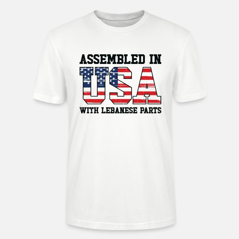 Né Liban Liban États-Unis - T-shirt bio CRAFTER Stanley Stella Unisexe - blanc