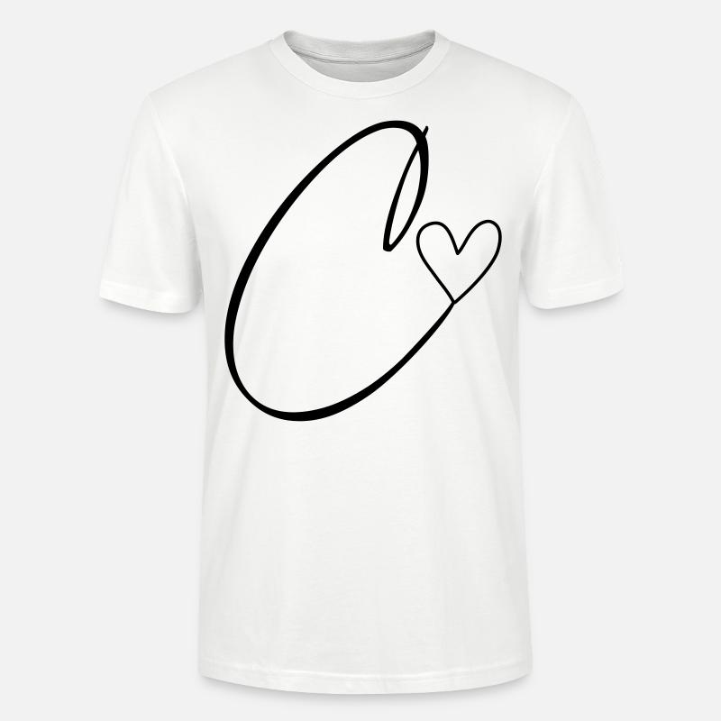Lettre C Lettre C Calligraphie - T-shirt bio CRAFTER Stanley Stella Unisexe - blanc