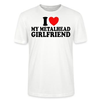J'Adore Le Metal J'aime Ma Petite Amie Metalleuse - T-shirt bio CRAFTER Stanley Stella Unisexe - blanc - Devant - Alina (178cm) & Michal (187cm)