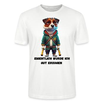 Unerwartet brav: Eigentlich gut erzogen? - Stanley/Stella Unisex Bio-T-Shirt CRAFTER - Weiß - Vorne - Alina (178cm) & Michal (187cm)