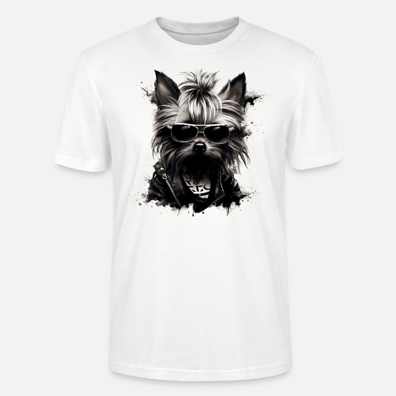 Cool Yorkshire Terrier - T-shirt bio CRAFTER Stanley Stella Unisexe - blanc