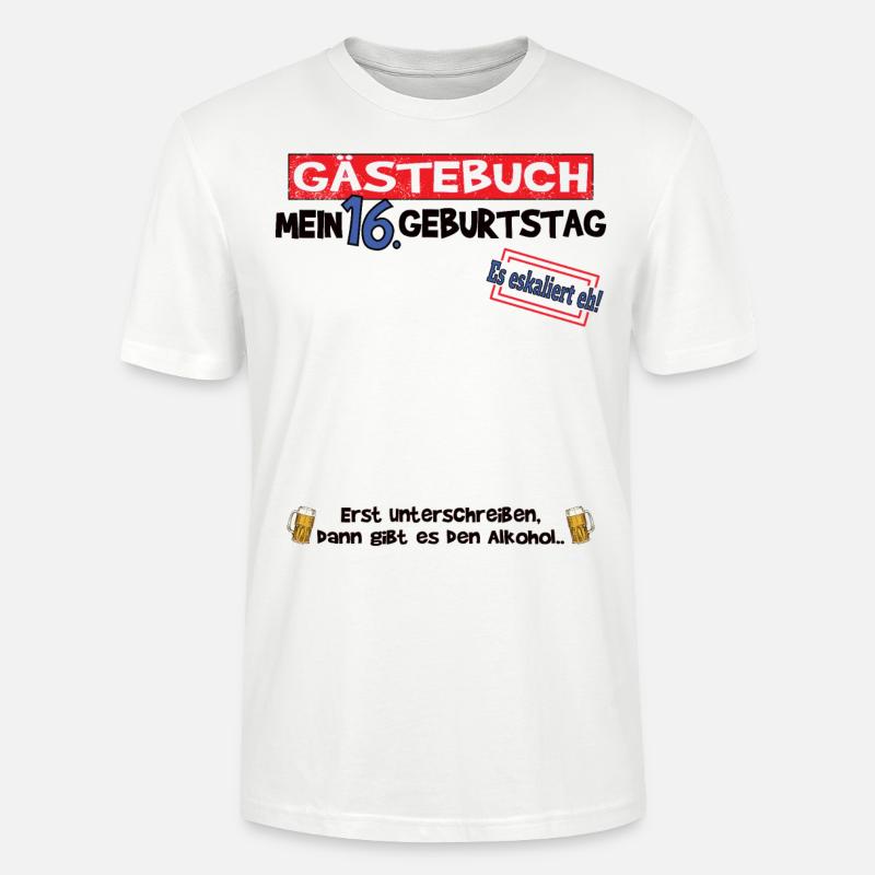 16. Geburtstag Mädchen & Junge Gästebuch - Stanley/Stella Unisex Bio-T-Shirt CRAFTER - Weiß