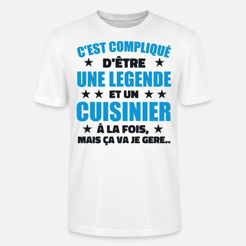 Legend & Cook Cook Geschenkidee - Stanley/Stella Unisex Bio-T-Shirt CRAFTER - Weiß