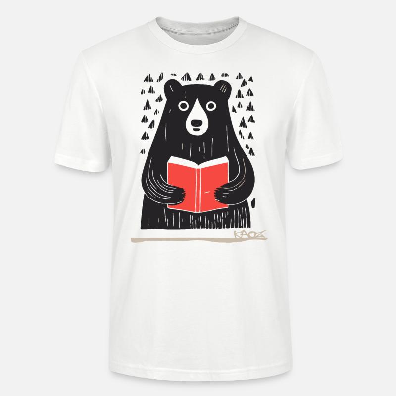 Ein lesender Bär - Stanley/Stella Unisex Bio-T-Shirt CRAFTER - Weiß