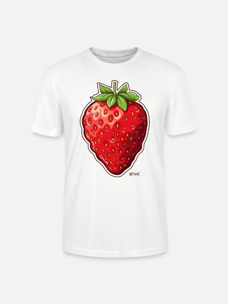 Große, dicke saftige Erdbeere - Stanley/Stella Unisex Bio-T-Shirt CRAFTER - Weiß