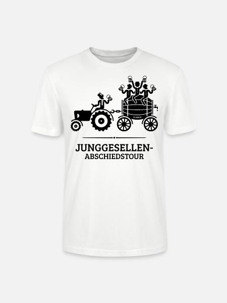 Junggesellen-Abschiedstour Trecker Bierfass JGA B - Stanley/Stella Unisex Bio-T-Shirt CRAFTER - Weiß