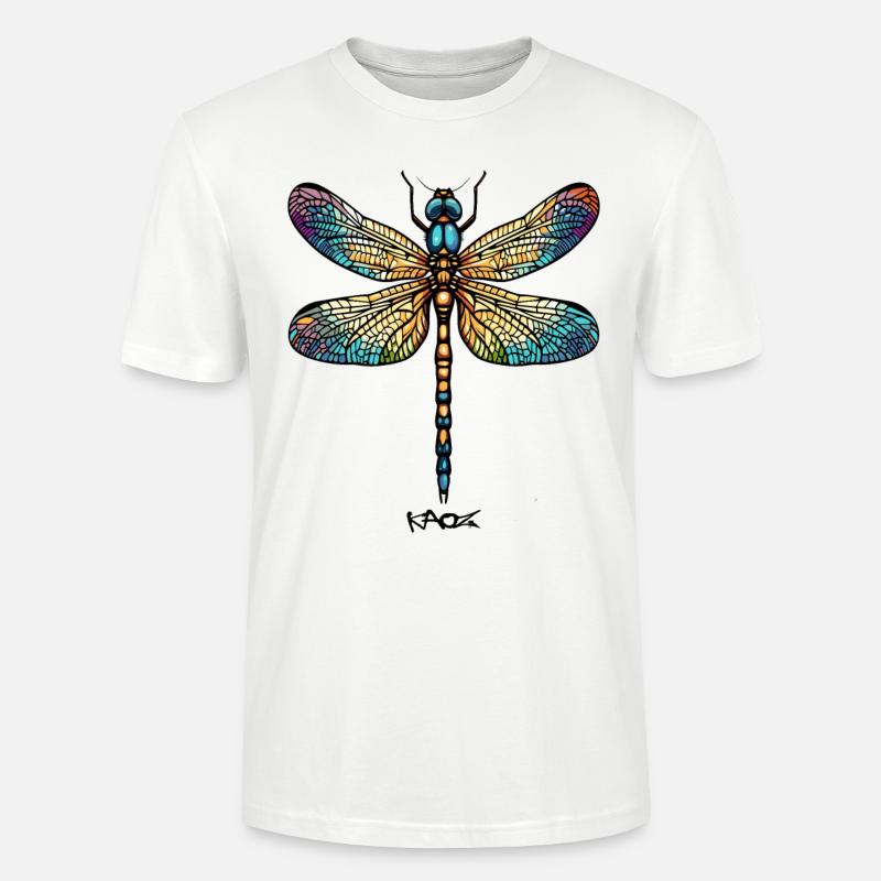 Eine farbenfrohe Libelle - Stanley/Stella Unisex Bio-T-Shirt CRAFTER - Weiß