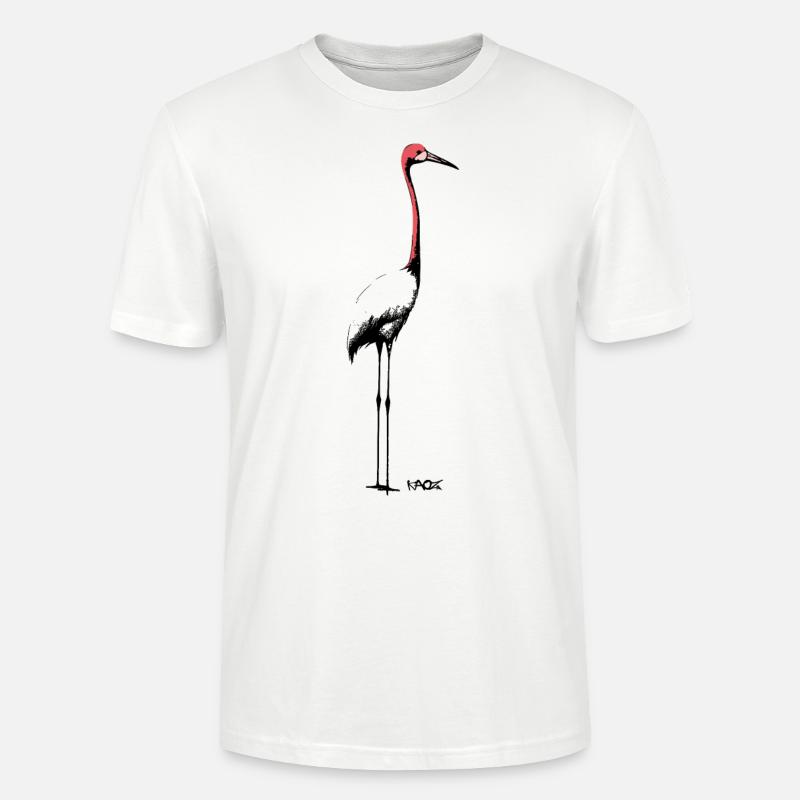 Eleganter Kranich oder Storch - Stanley/Stella Unisex Bio-T-Shirt CRAFTER - Weiß