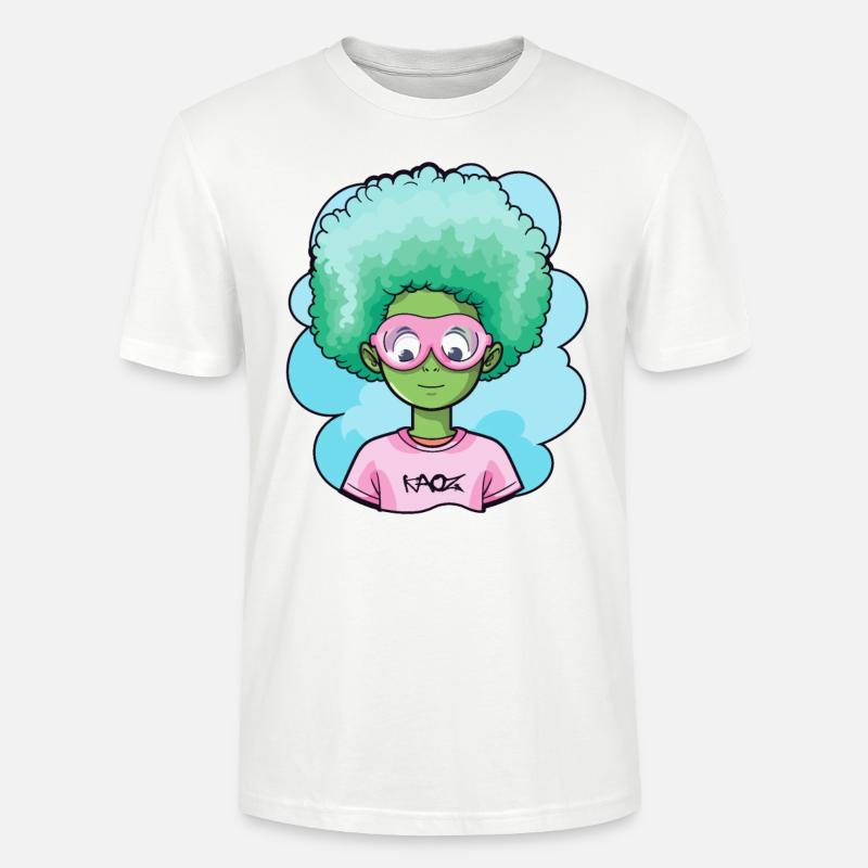 Blauer Afro Kind - Stanley/Stella Unisex Bio-T-Shirt CRAFTER - Weiß