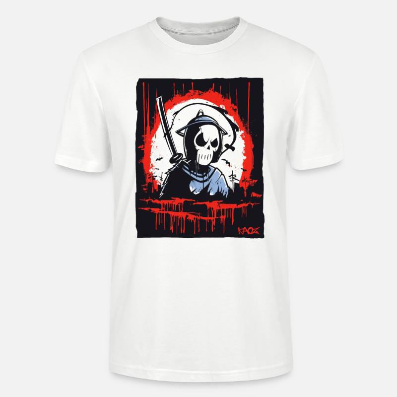 Sensenmann Totenkopf Samurai - Stanley/Stella Unisex Bio-T-Shirt CRAFTER - Weiß