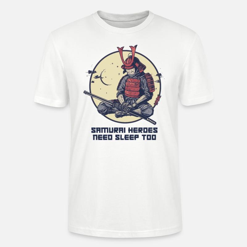 Samurai hero needs sleep - Stanley/Stella CRAFTER Unisex Organic T-Shirt - white