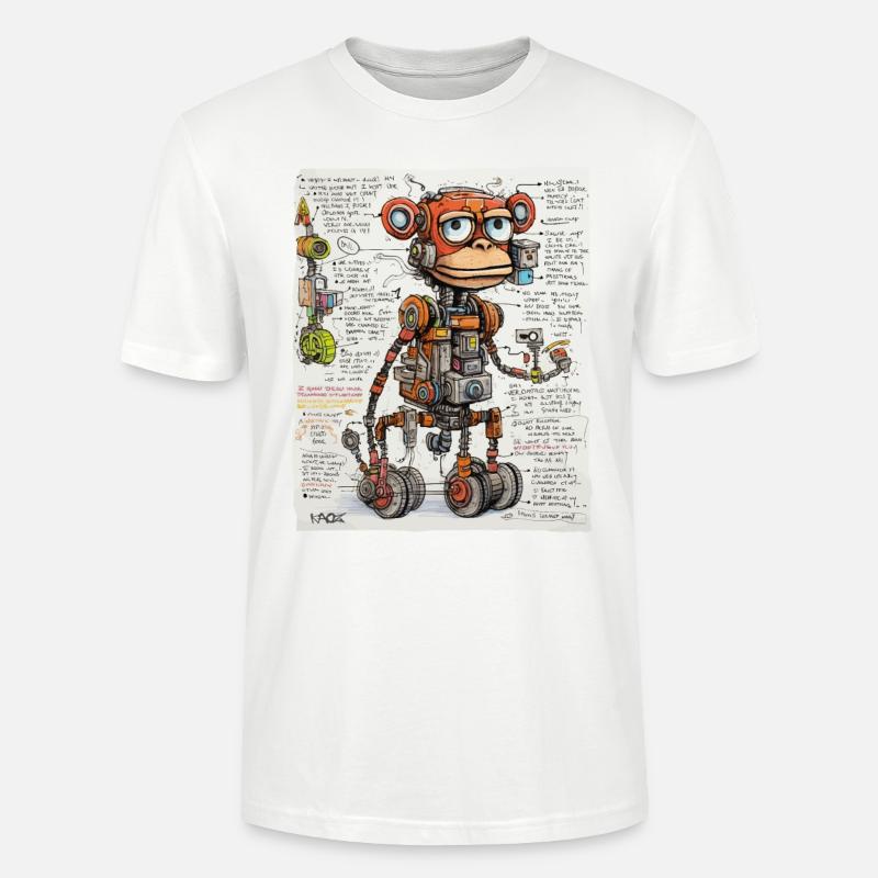 La structure du singe robotique - T-shirt bio CRAFTER Stanley Stella Unisexe - blanc