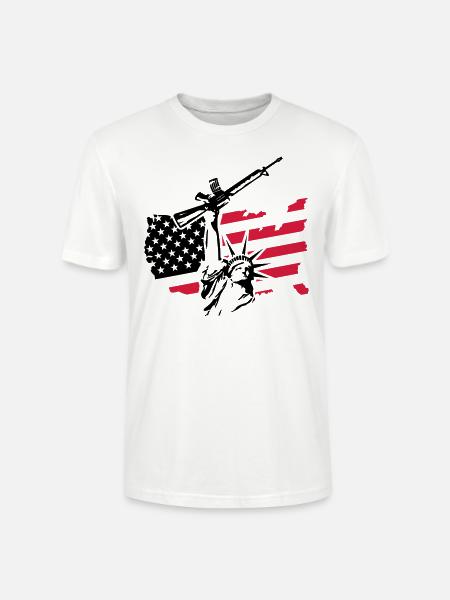 USA STATUE - Stanley/Stella CRAFTER Unisex Organic T-Shirt - white