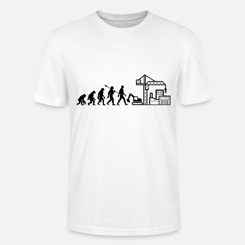 Evolution - Baustelle - Bauarbeiter - Stanley/Stella Unisex Bio-T-Shirt CRAFTER - Weiß