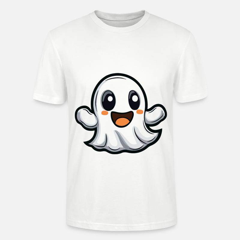 Geist Halloween Niedlich Comic - Stanley/Stella Unisex Bio-T-Shirt CRAFTER - Weiß