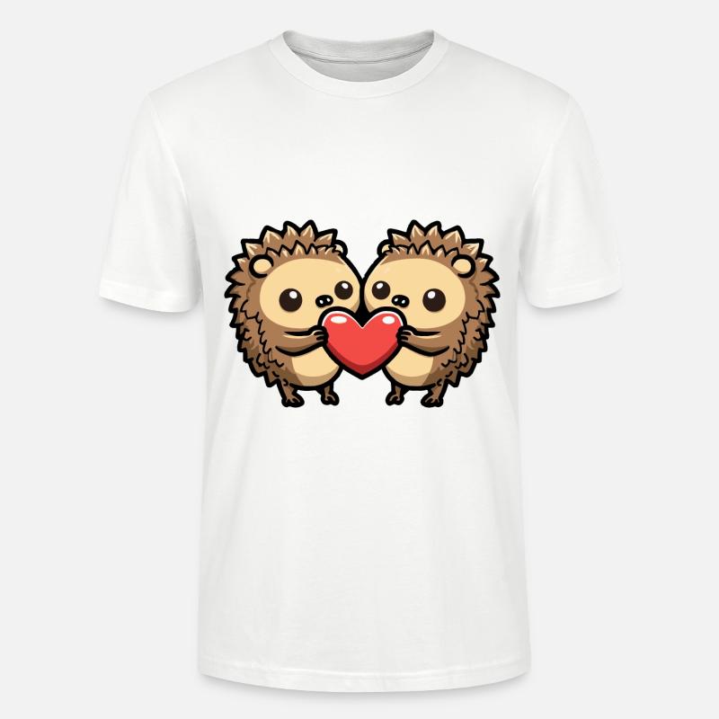 Igel Comic Paar Liebe - Stanley/Stella Unisex Bio-T-Shirt CRAFTER - Weiß