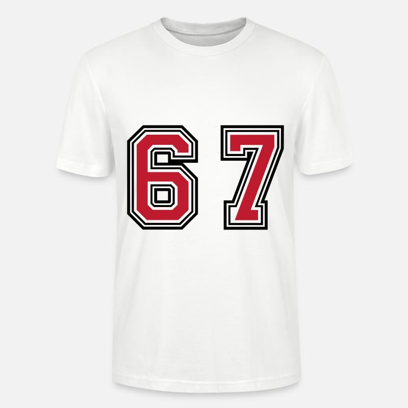 67 Symbole numérique - T-shirt bio CRAFTER Stanley Stella Unisexe - blanc