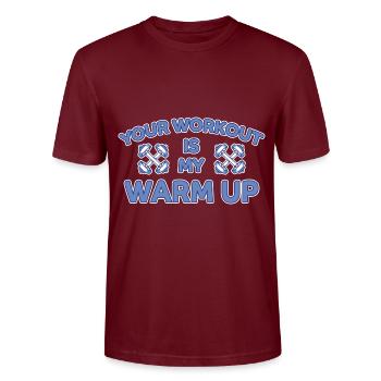 Workout Warm Up Bodybuilding Fitness Gift - Stanley/Stella CRAFTER Unisex Organic T-Shirt - burgundy - Front - Alina (178cm) & Michal (187cm)